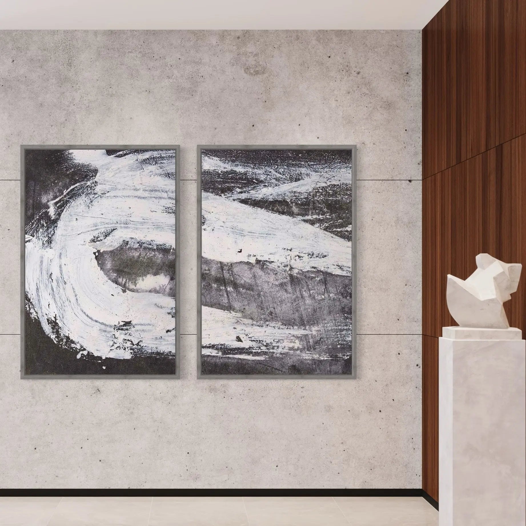 Oblivion II by Evelyn Ogly styled in a contemporary interior setting