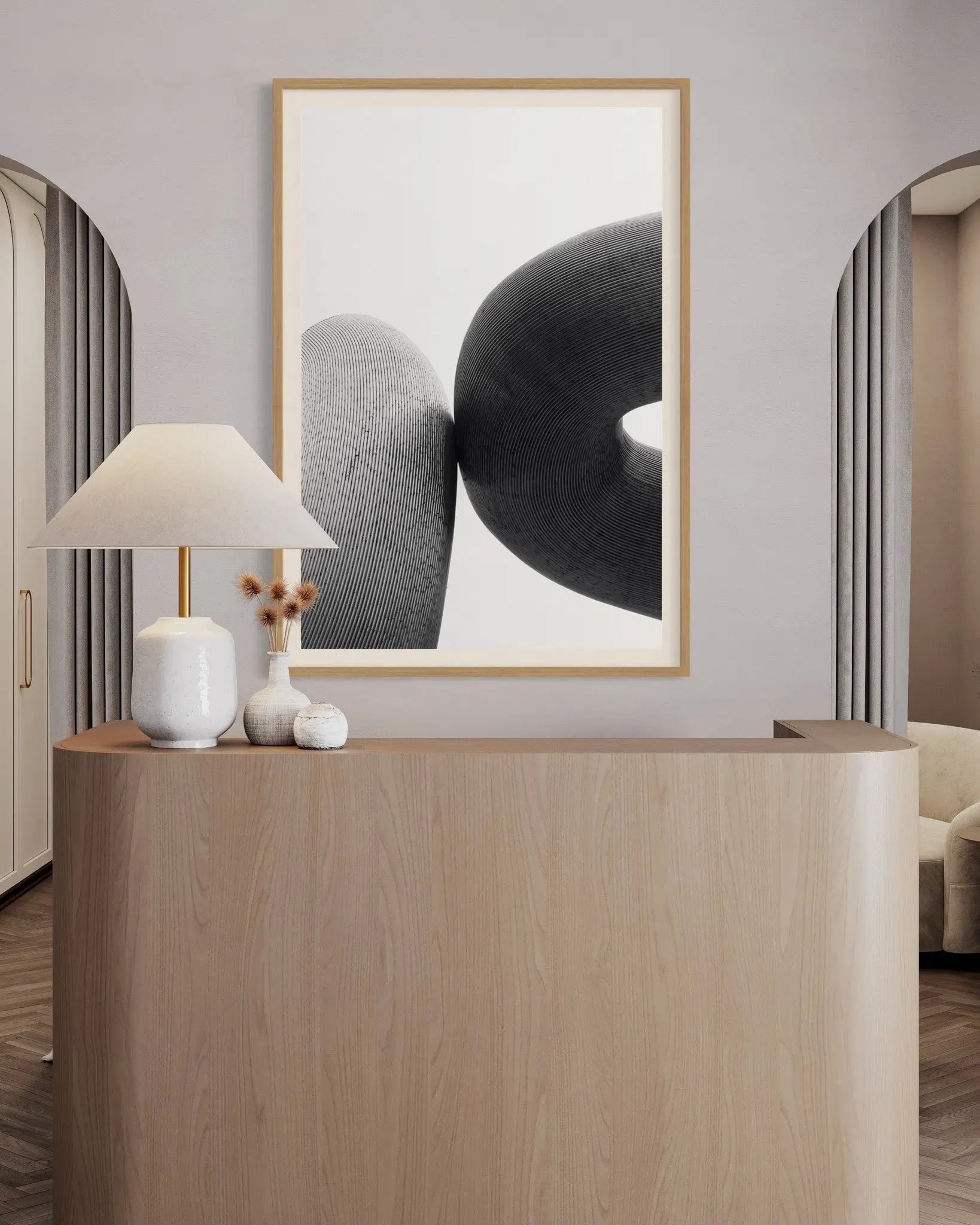 Contact by A. Wong displayed in a modern living room interior