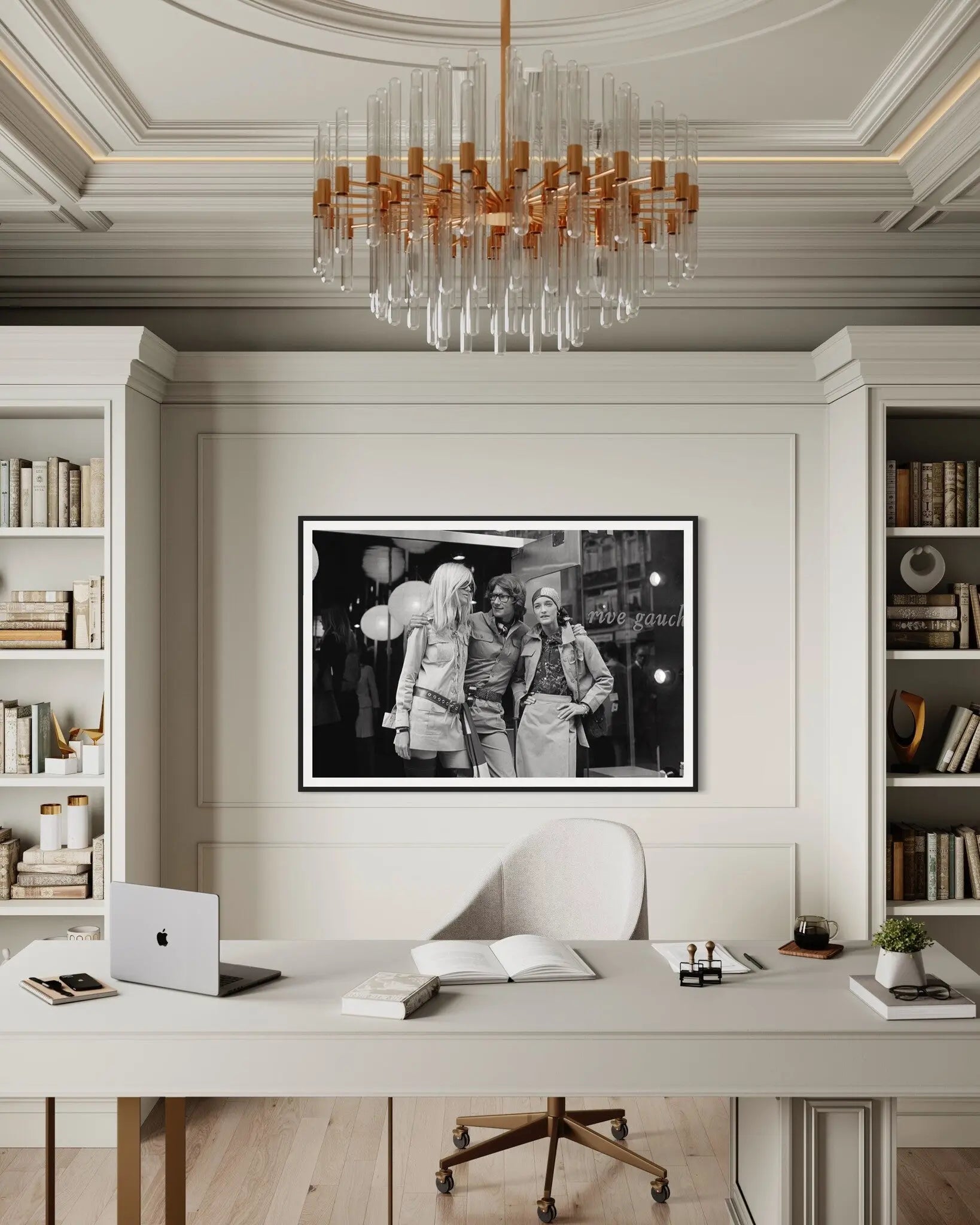 Yves Saint Laurent in Paris by John Minihan styled in a contemporary interior setting