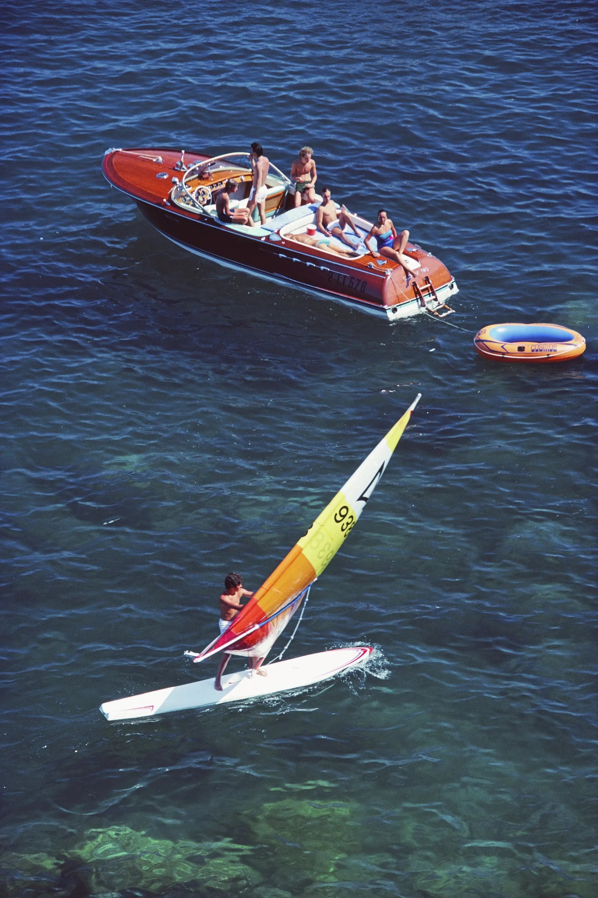 Windsurf in Porto Ercole by Slim Aarons, metal print, The Picturalist