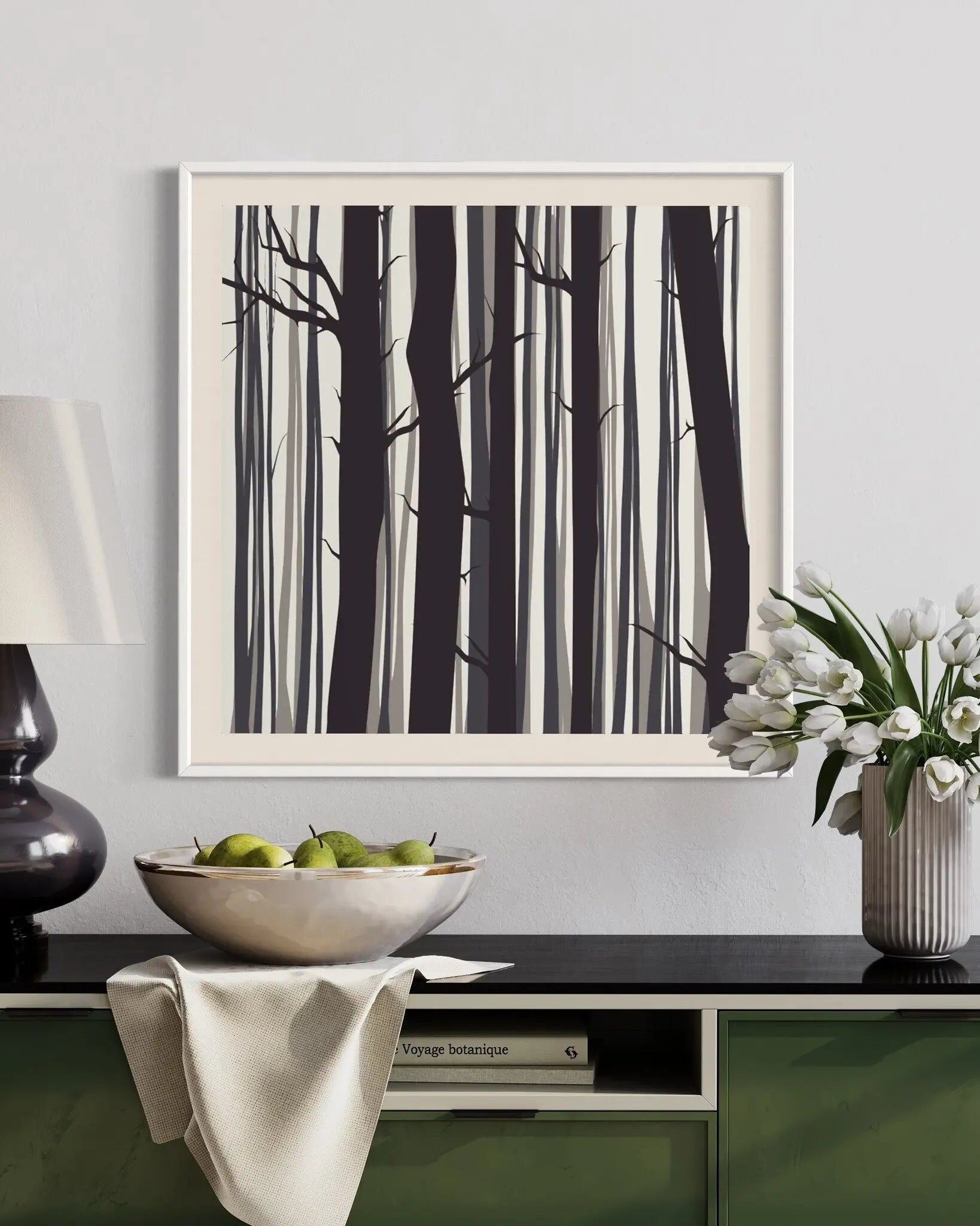 Trees by Alejandro Franseschini showcased in a designer room setting