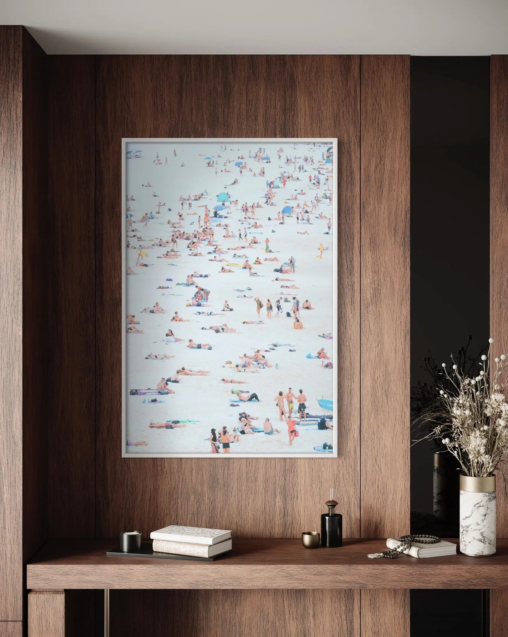 Antibes Beach by Francesco Alessandrini displayed in a modern living room interior