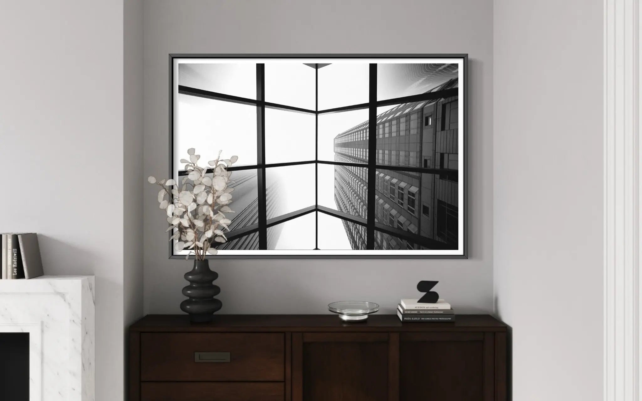 Through the Looking Glass by Ugo Shirvanian displayed in a modern living room interior