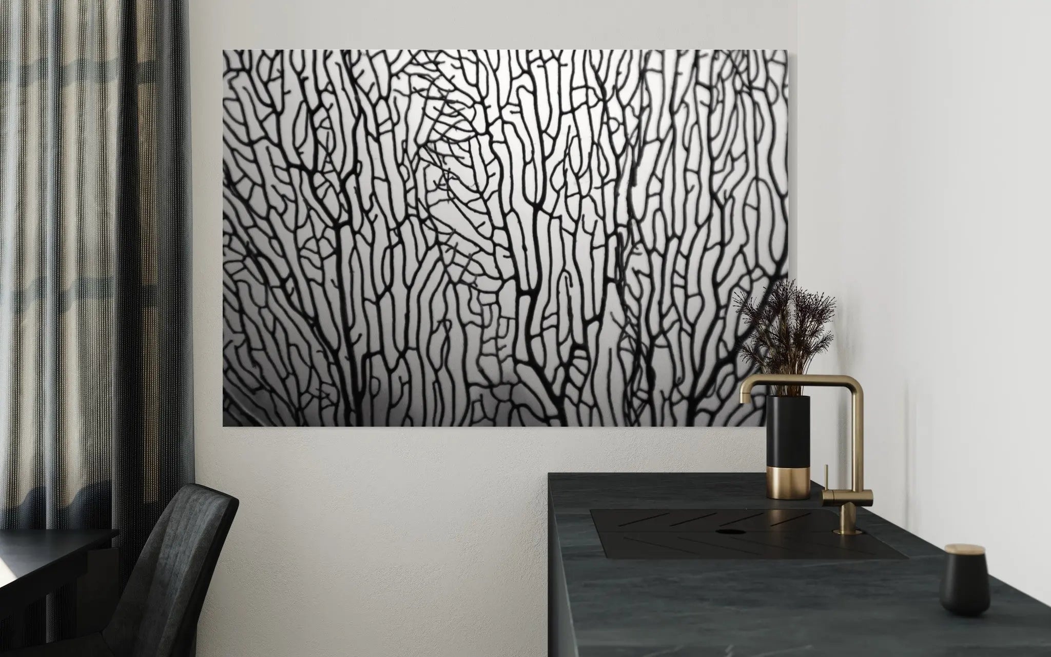 Underwater Coral Screen by Enric Gener styled in a contemporary interior setting