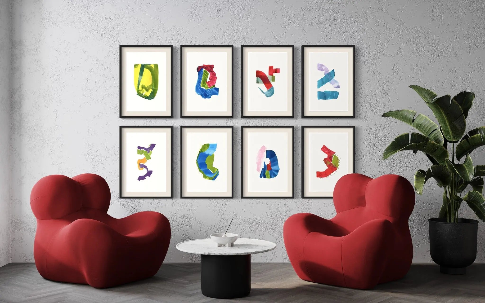 Color Study 9 by Encarnacion Portal Rubio styled in a contemporary interior setting