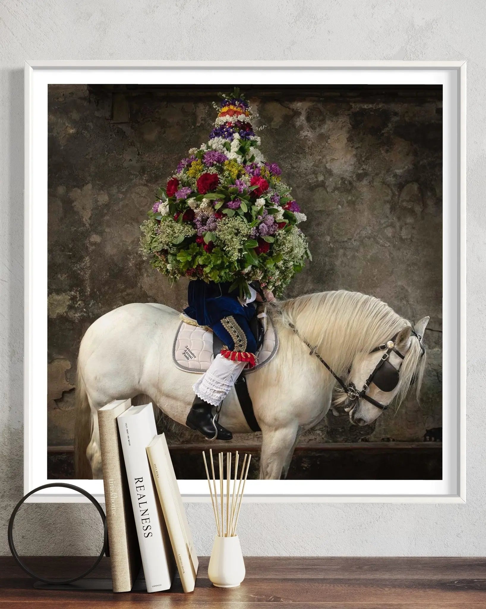 Garland Day in Castleton by Dan Kitwood displayed in a modern living room interior