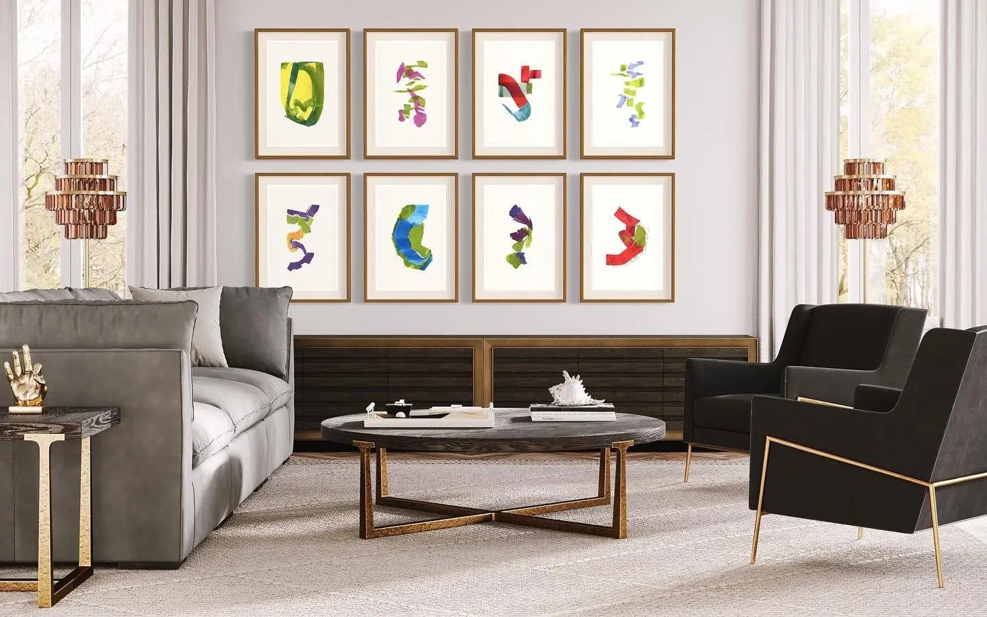 Color Study 2 by Encarnacion Portal Rubio styled in a contemporary interior setting