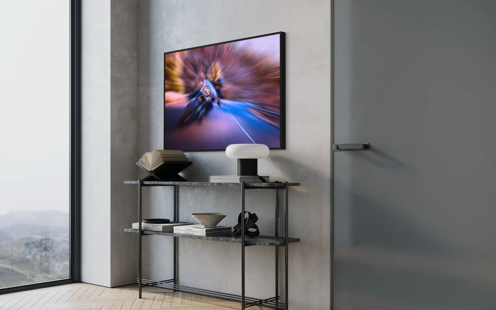 Who's Looking by C. Fregnan showcased in a designer room setting