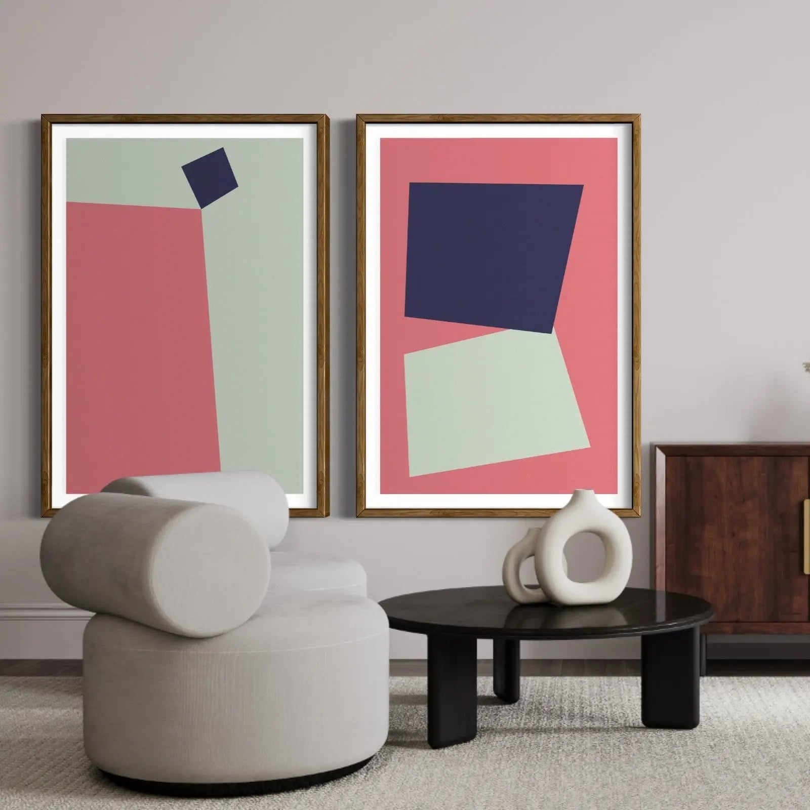 Untitled 3052 by Pedro Nuka displayed in a modern living room interior