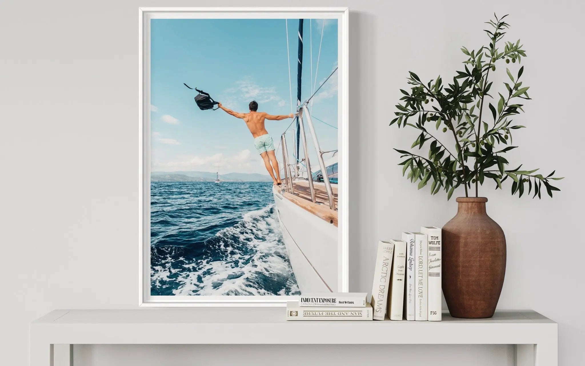 Sailing Day by S. Souza showcased in a designer room setting