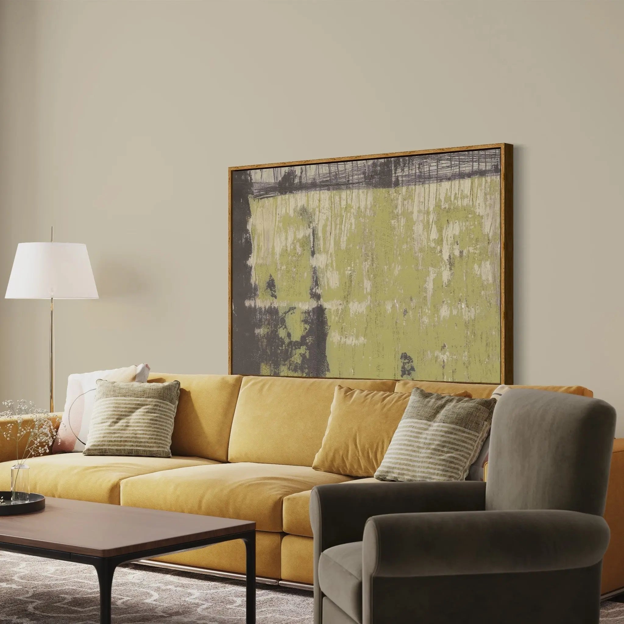 Universal Syncopations 69 by Evelyn Ogly presented in a curated interior design
