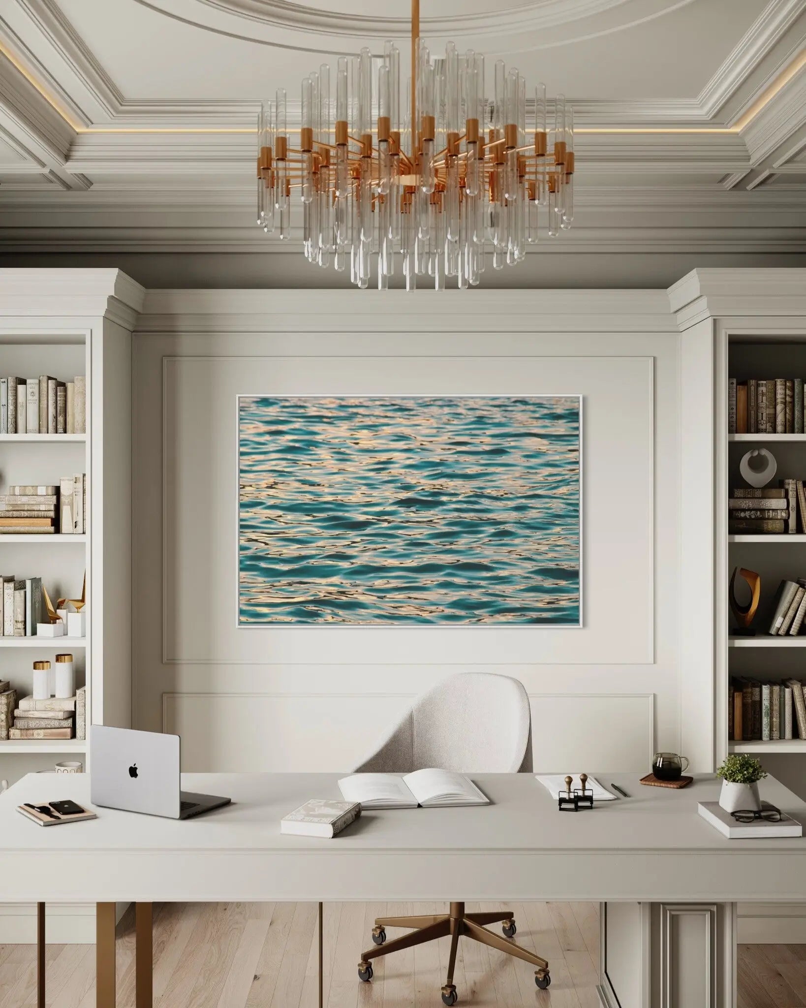 Visual Comfort by N. Lee displayed in a modern living room interior