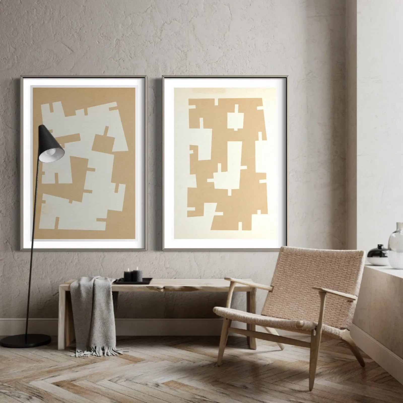 Objectivity I by Alejandro Franseschini displayed in a modern living room interior