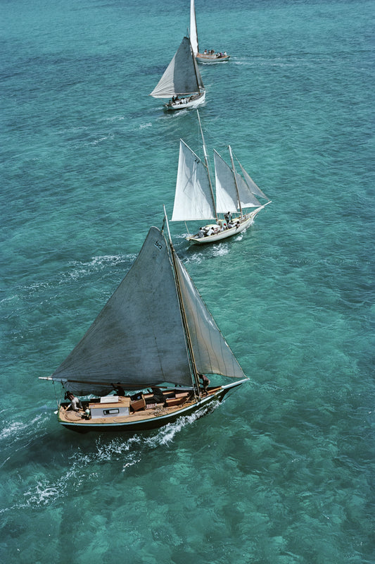 Sailing boats on a clear blue sea