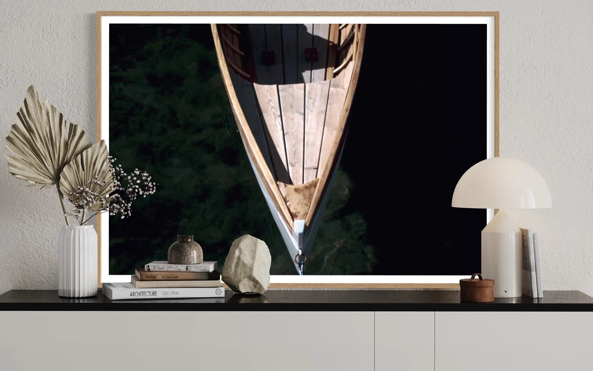 On The Lake by R. Garcia displayed in a modern living room interior