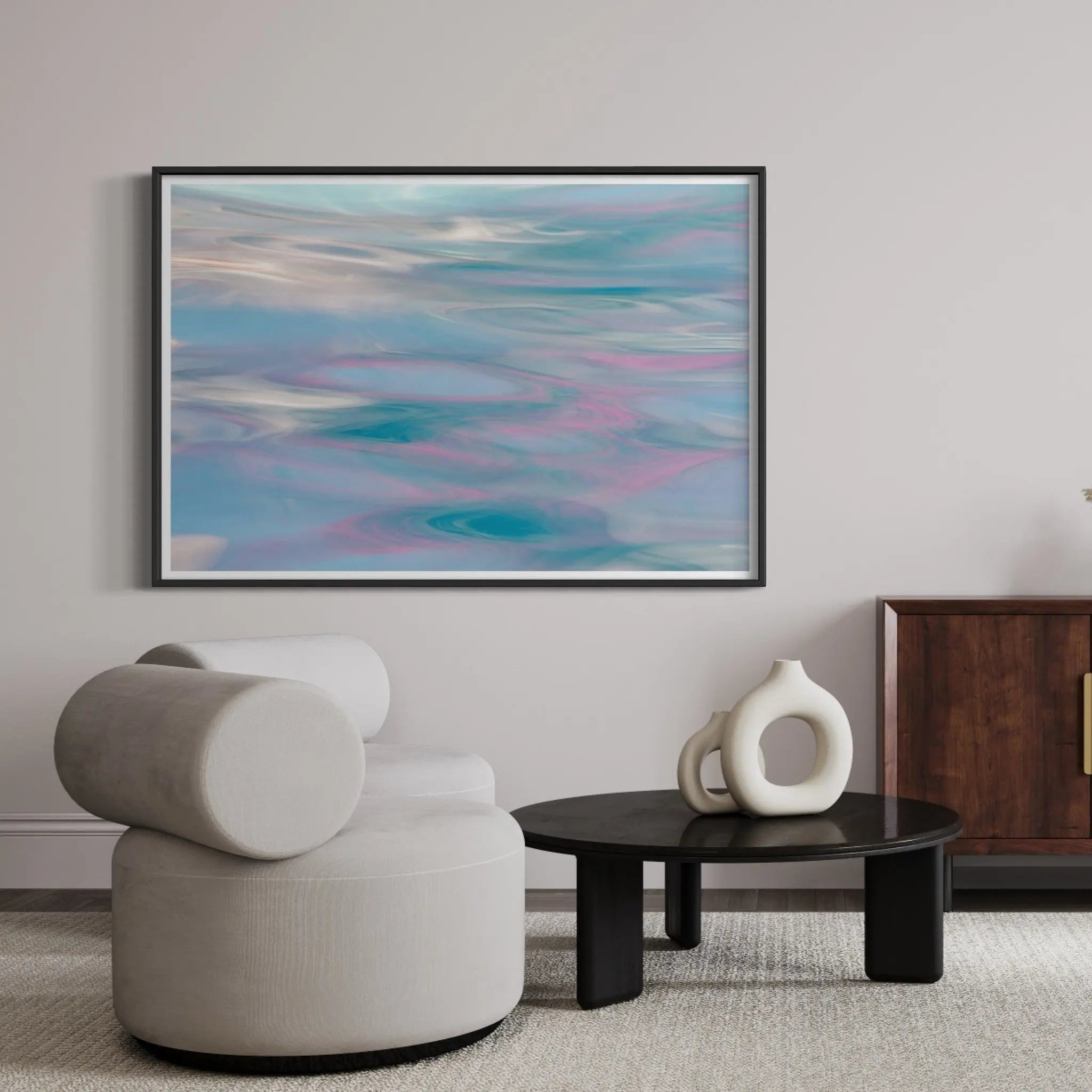 Pink Reflections by Ana Bonet showcased in a designer room setting