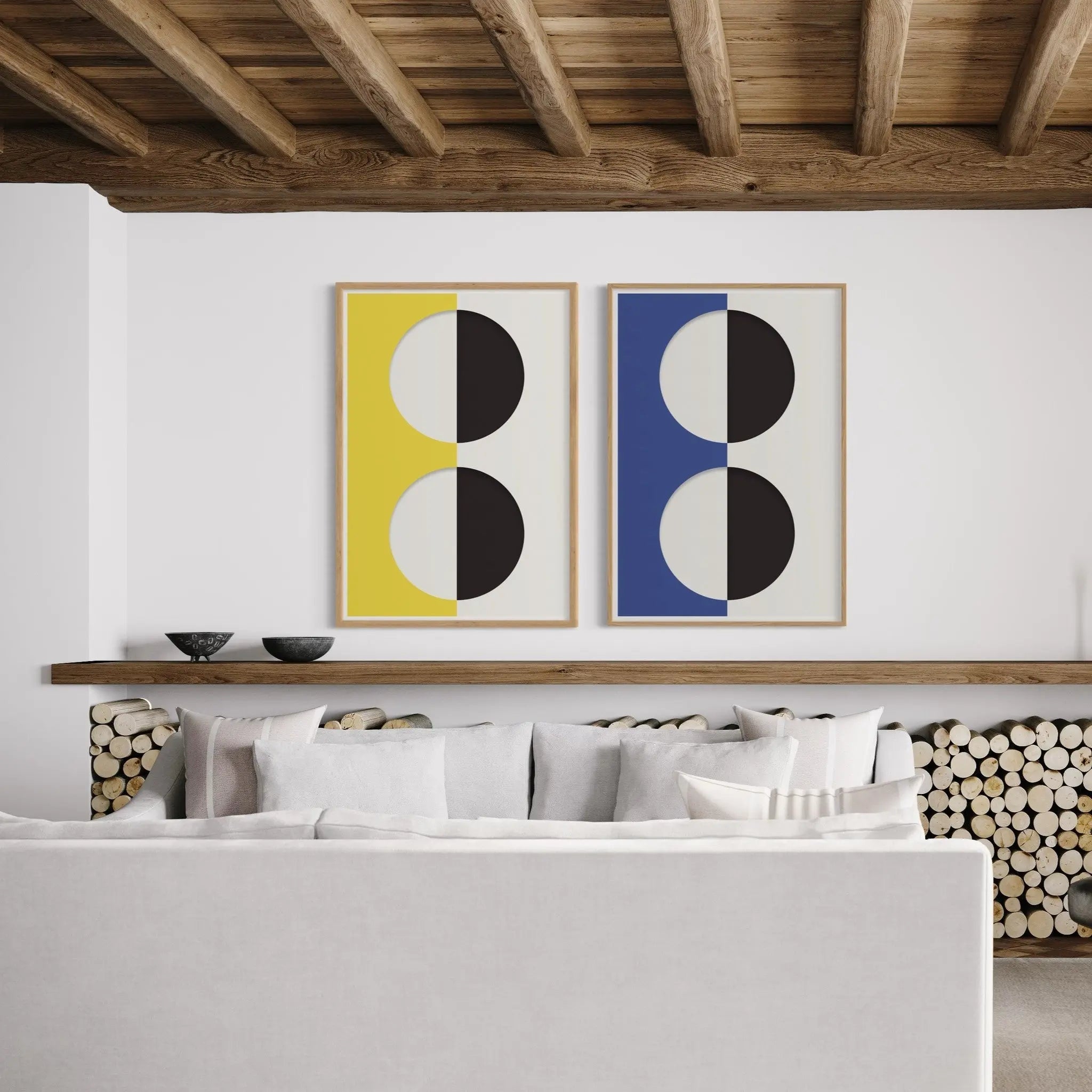 Series With Yellow by Francesco Alessandrini showcased in a designer room setting