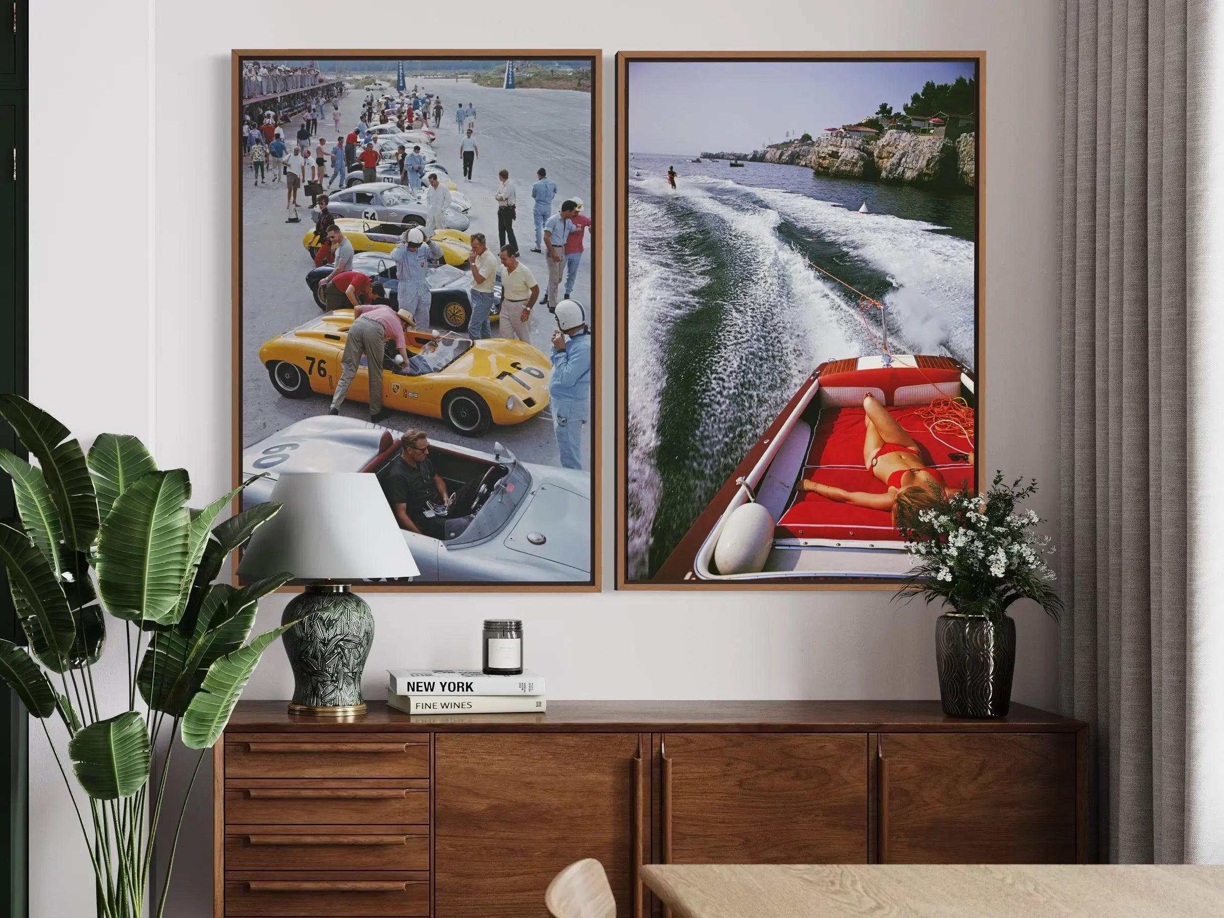 Bahamas Speed Week by Slim Aarons shown in a minimalist home decor setting