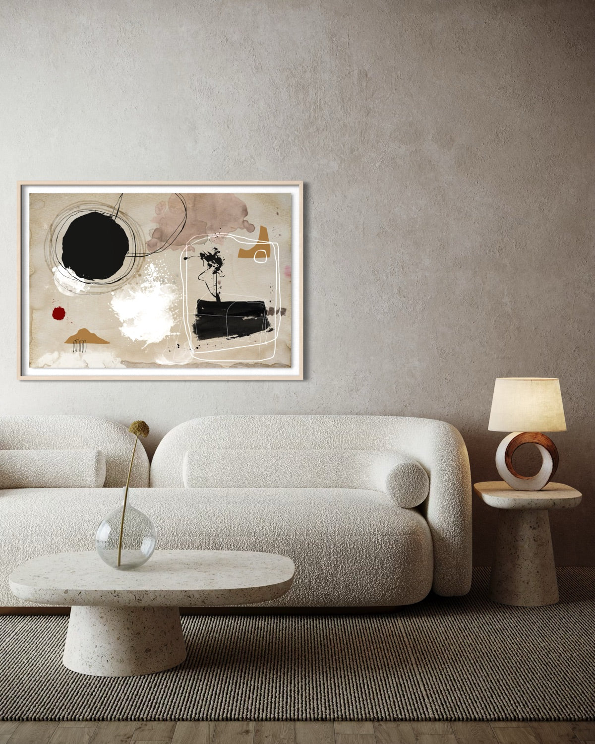 Caryatides by Alejandro Franseschini displayed in a modern living room interior