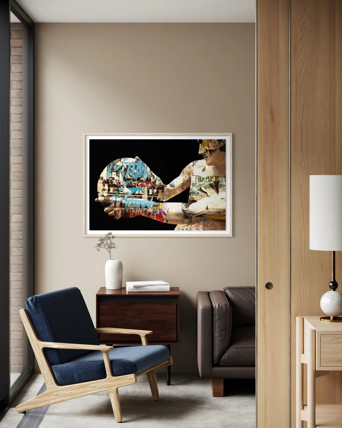 Discobolus by Francesco Alessandrini displayed in a modern living room interior