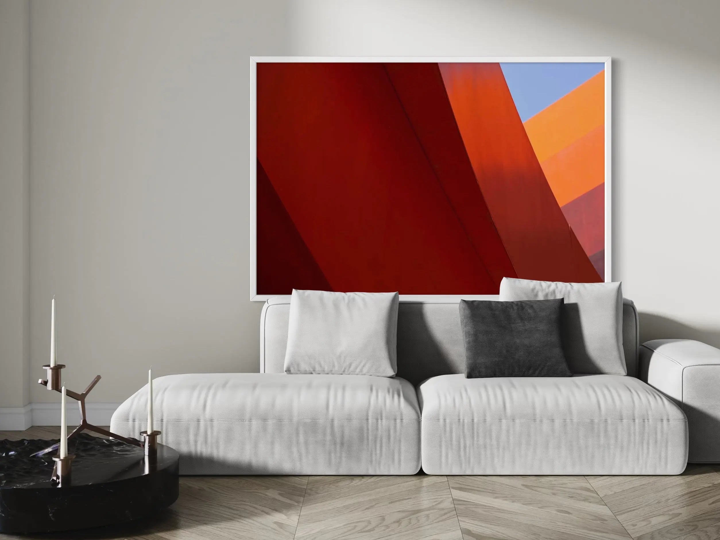 Flow I by Tal Paz-Fridman shown in a minimalist home decor setting