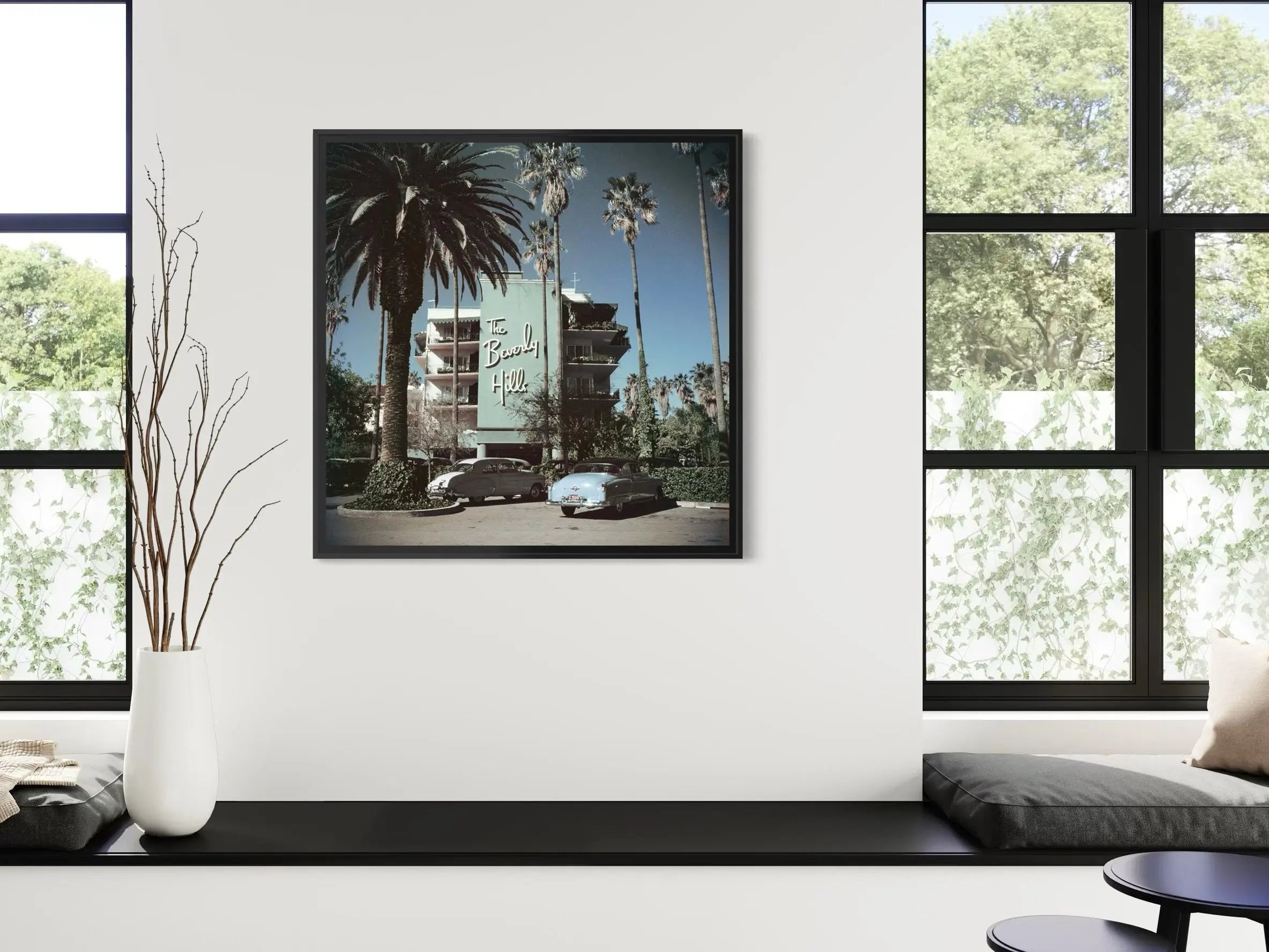 Beverly Hills Hotel by Slim Aarons presented in a curated interior design