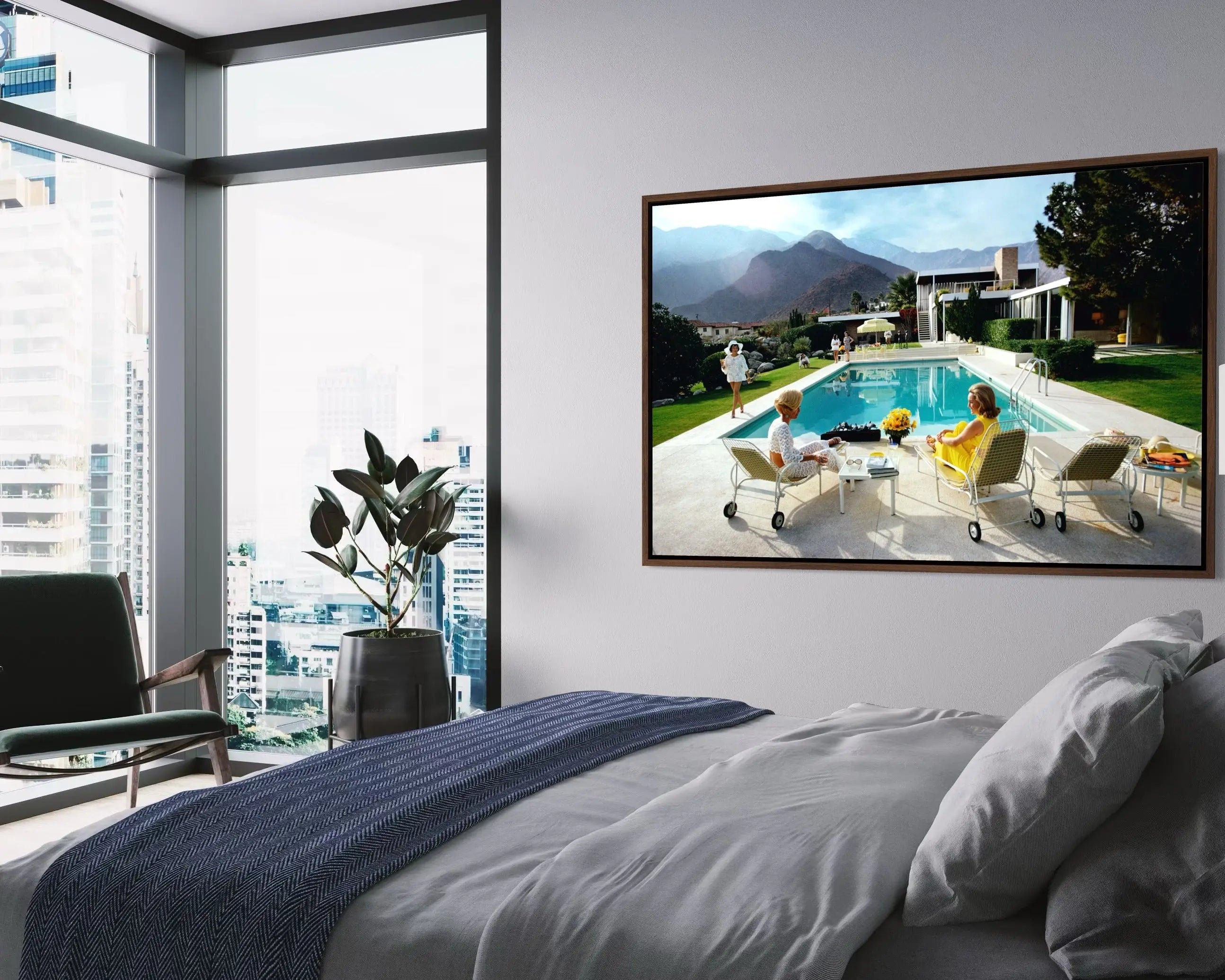 Poolside Gossip by Slim Aarons showcased in a designer room setting