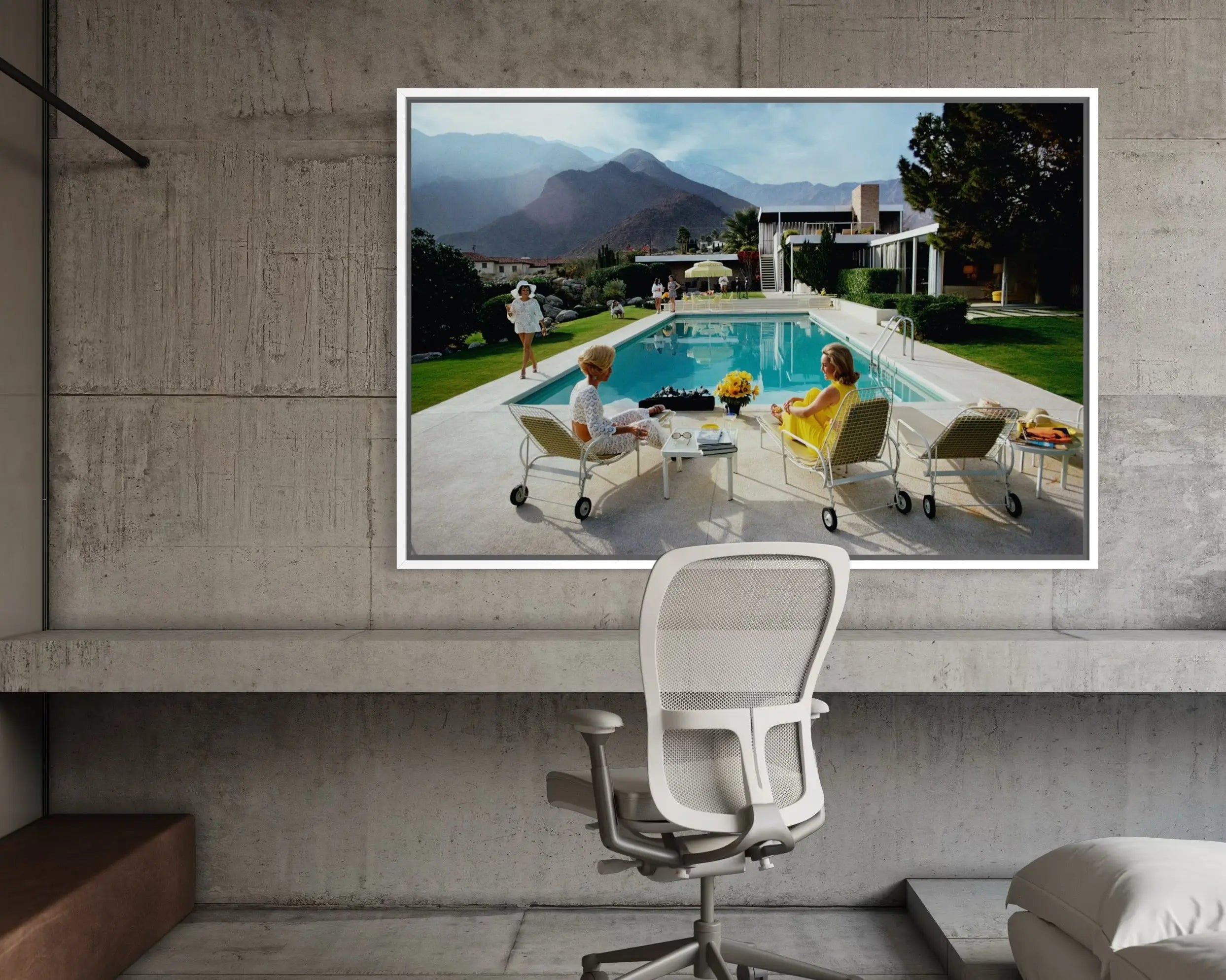 Poolside Gossip by Slim Aarons featured in an elegant interior space