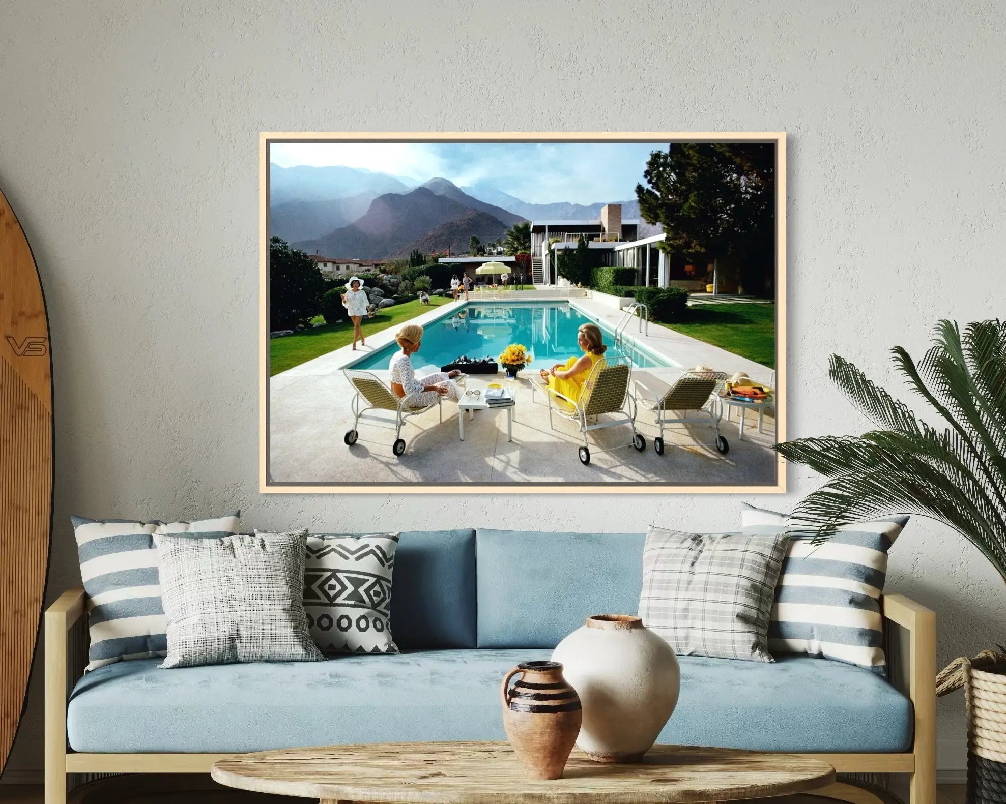 Poolside Gossip by Slim Aarons styled in a contemporary interior setting