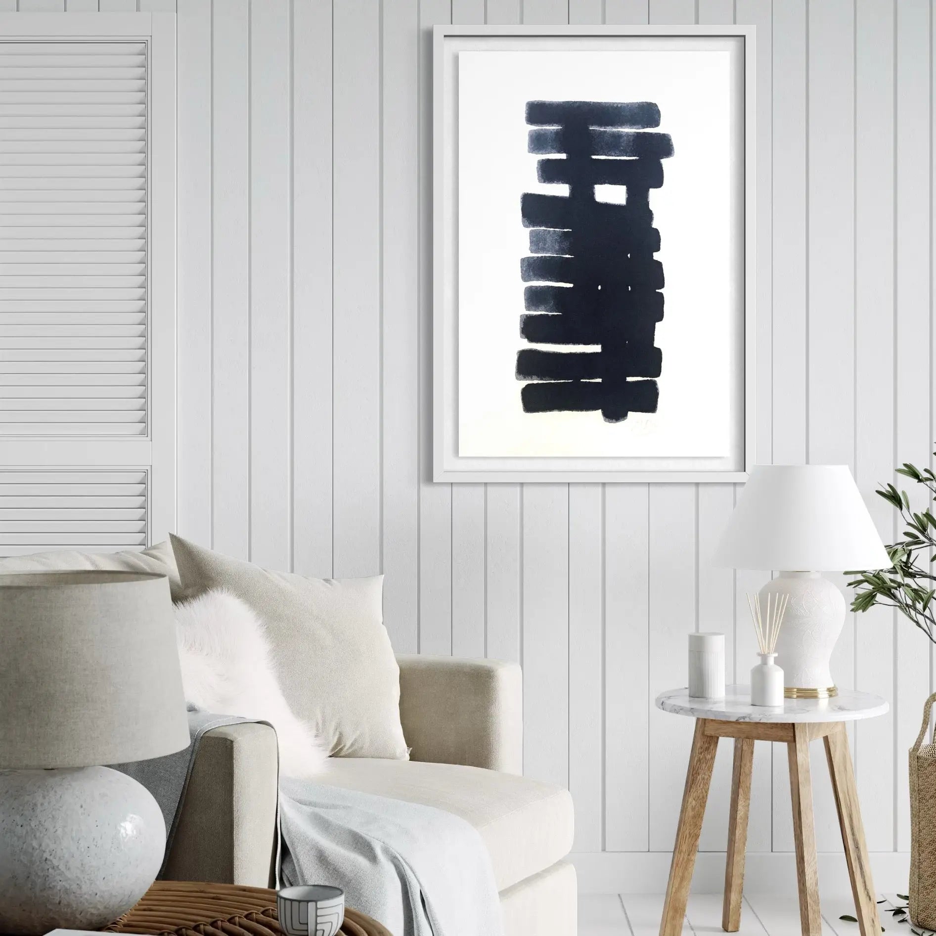 Vertical Balance by Marie Adeline styled in a contemporary interior setting
