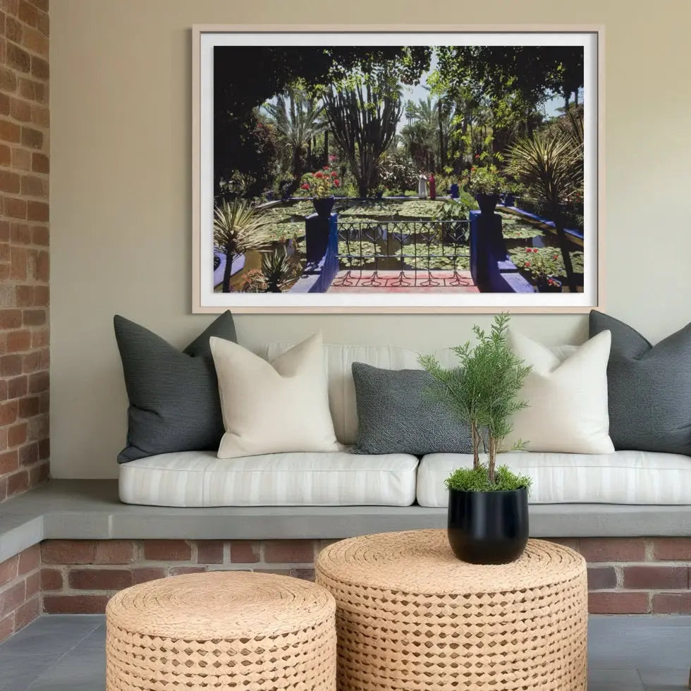 Majorelle Gardens by Slim Aarons styled in a contemporary interior setting