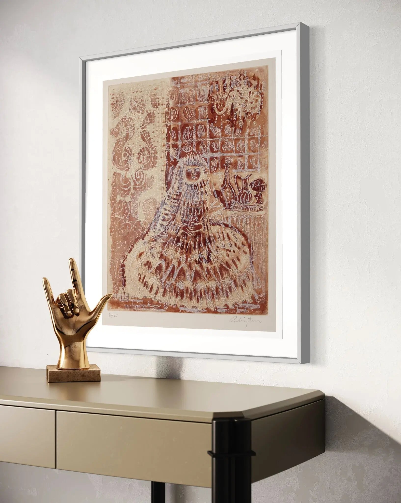 Menina by C. Rubinstein displayed in a modern living room interior