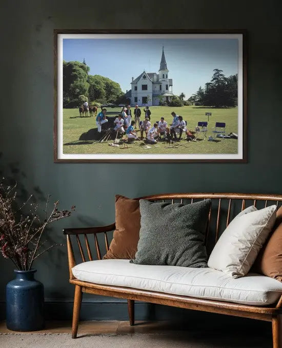 Polo Teams in Buenos Aires by Slim Aarons featured in an elegant interior space