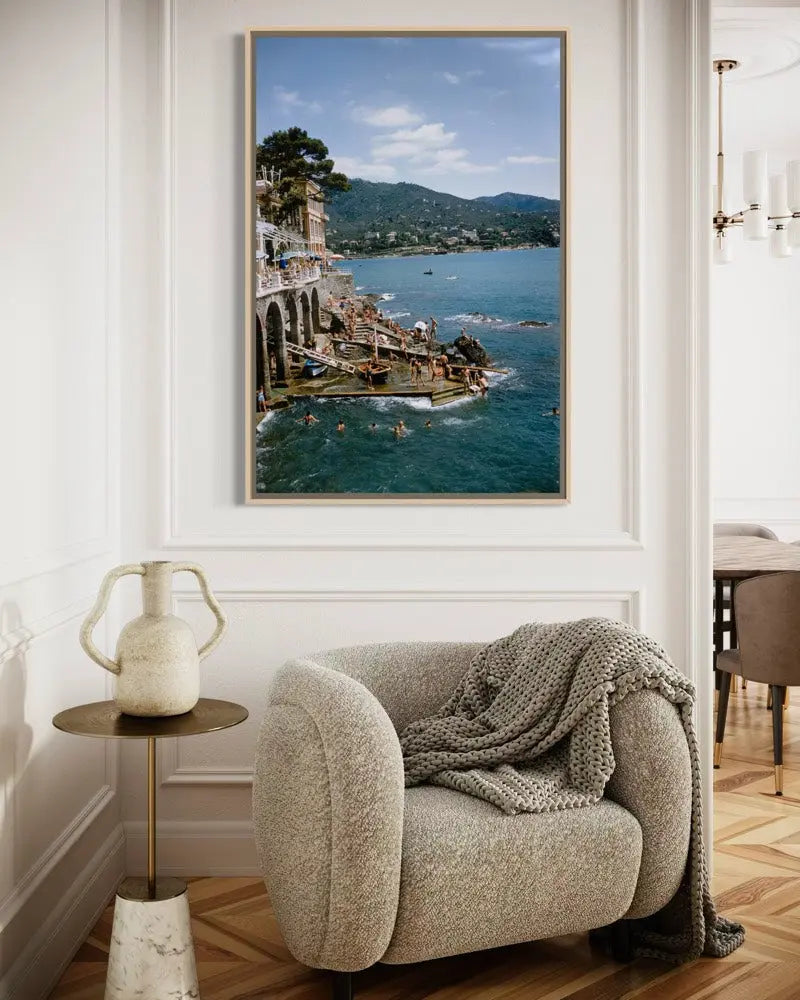Rapallo in Italy by Slim Aarons styled in a contemporary interior setting