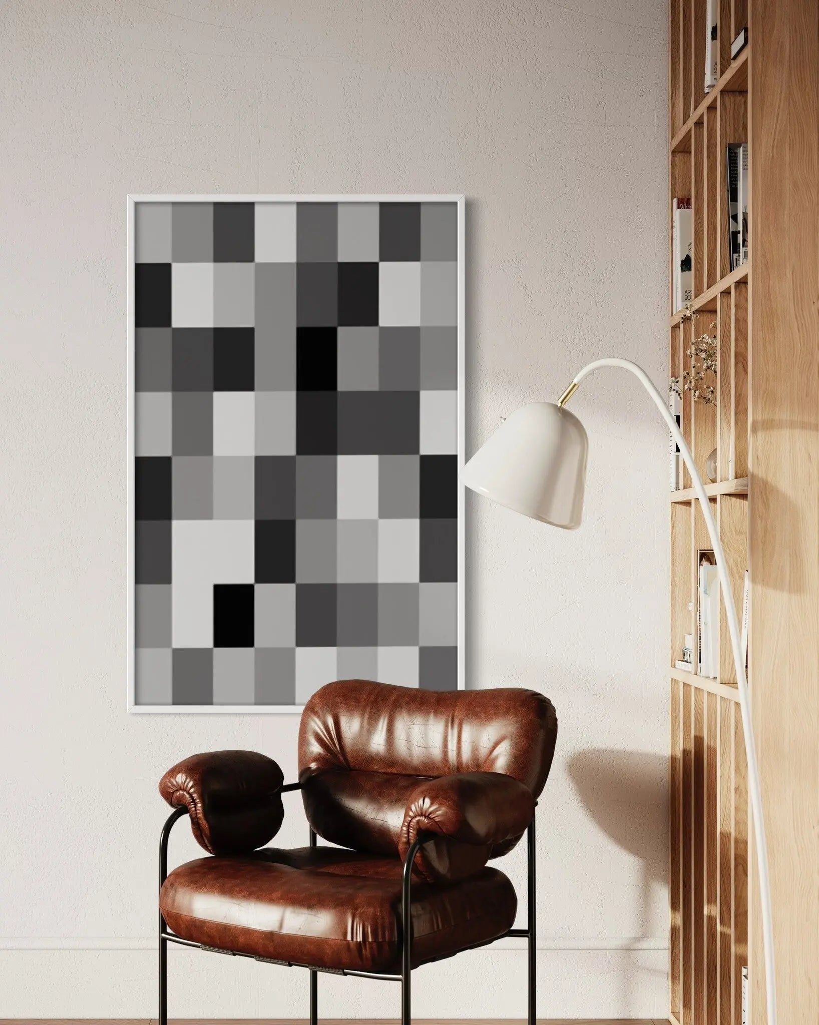 Untitled 3250 by Pedro Nuka displayed in a modern living room interior