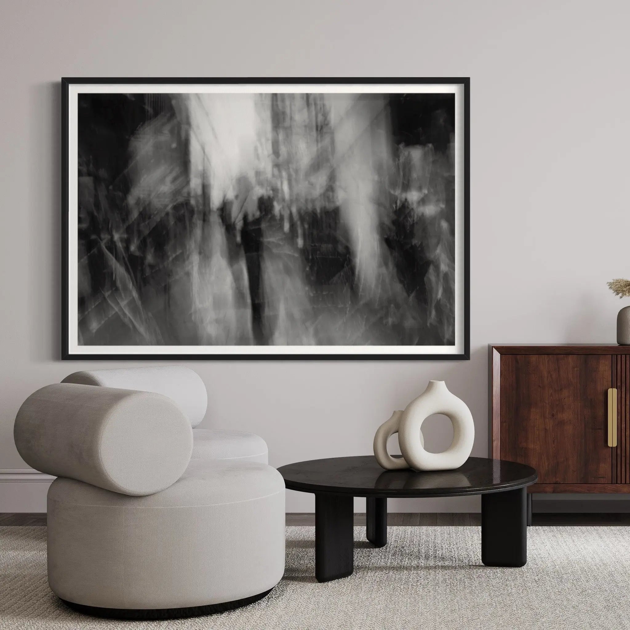 Big City Blur by J. Korpa styled in a contemporary interior setting
