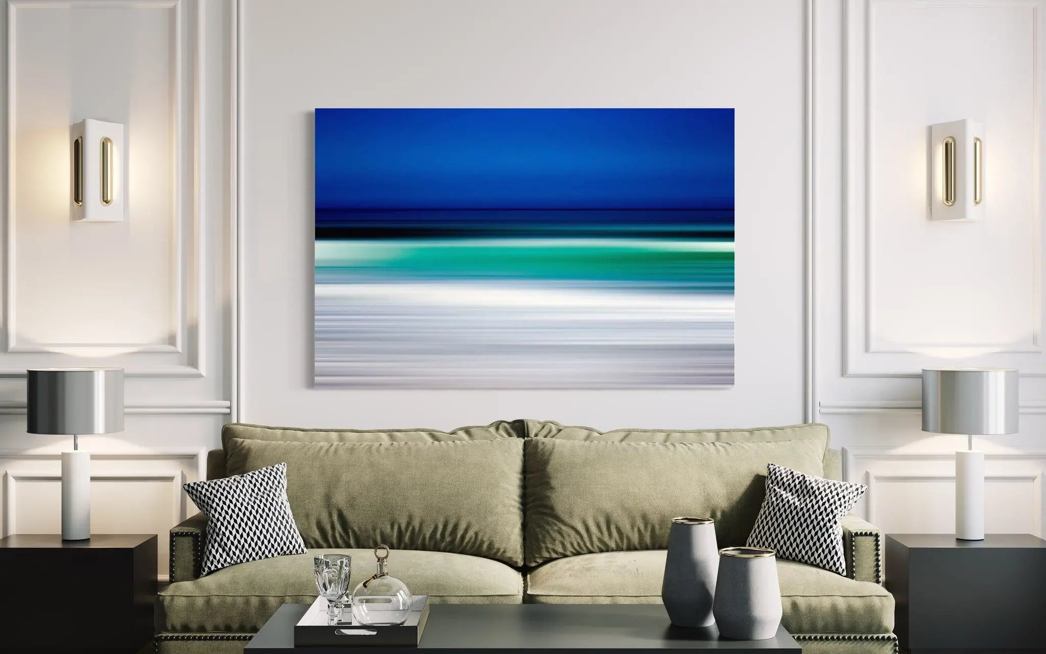 Turquoise Blur shown in a minimalist home decor setting