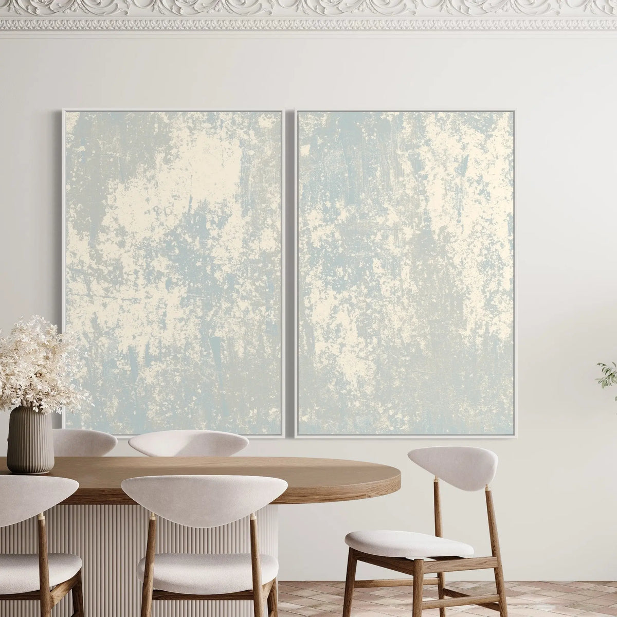 The Selknam Ascention I by Evelyn Ogly styled in a contemporary interior setting