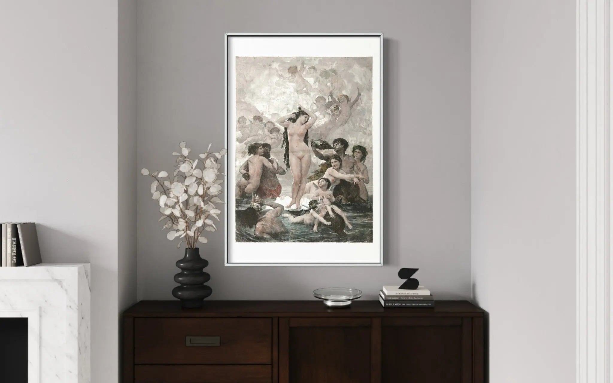 The Birth Of Venus, Xix Century Illustration presented in a curated interior design
