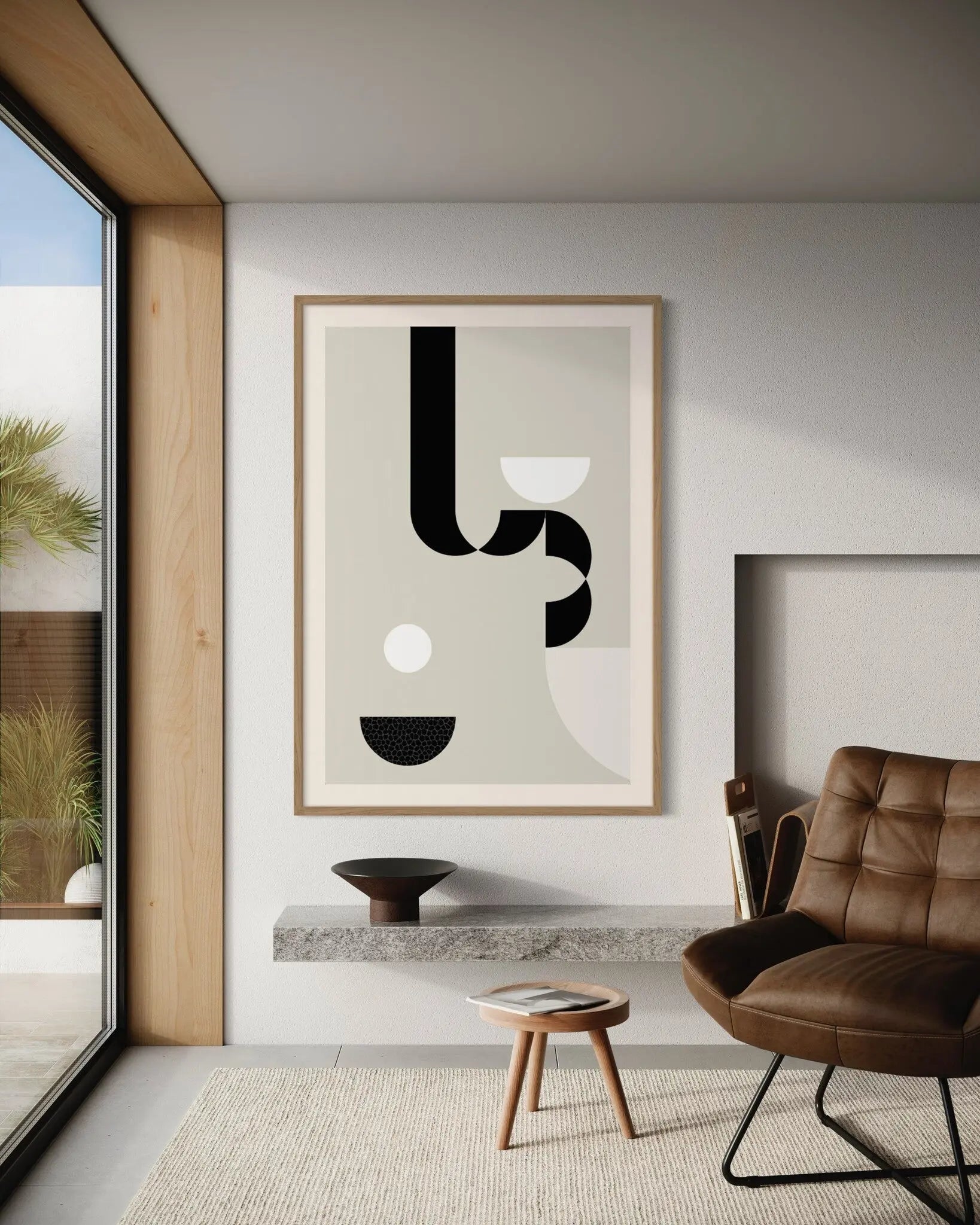 Composicion 7 by Yolanda Carbayo showcased in a designer room setting