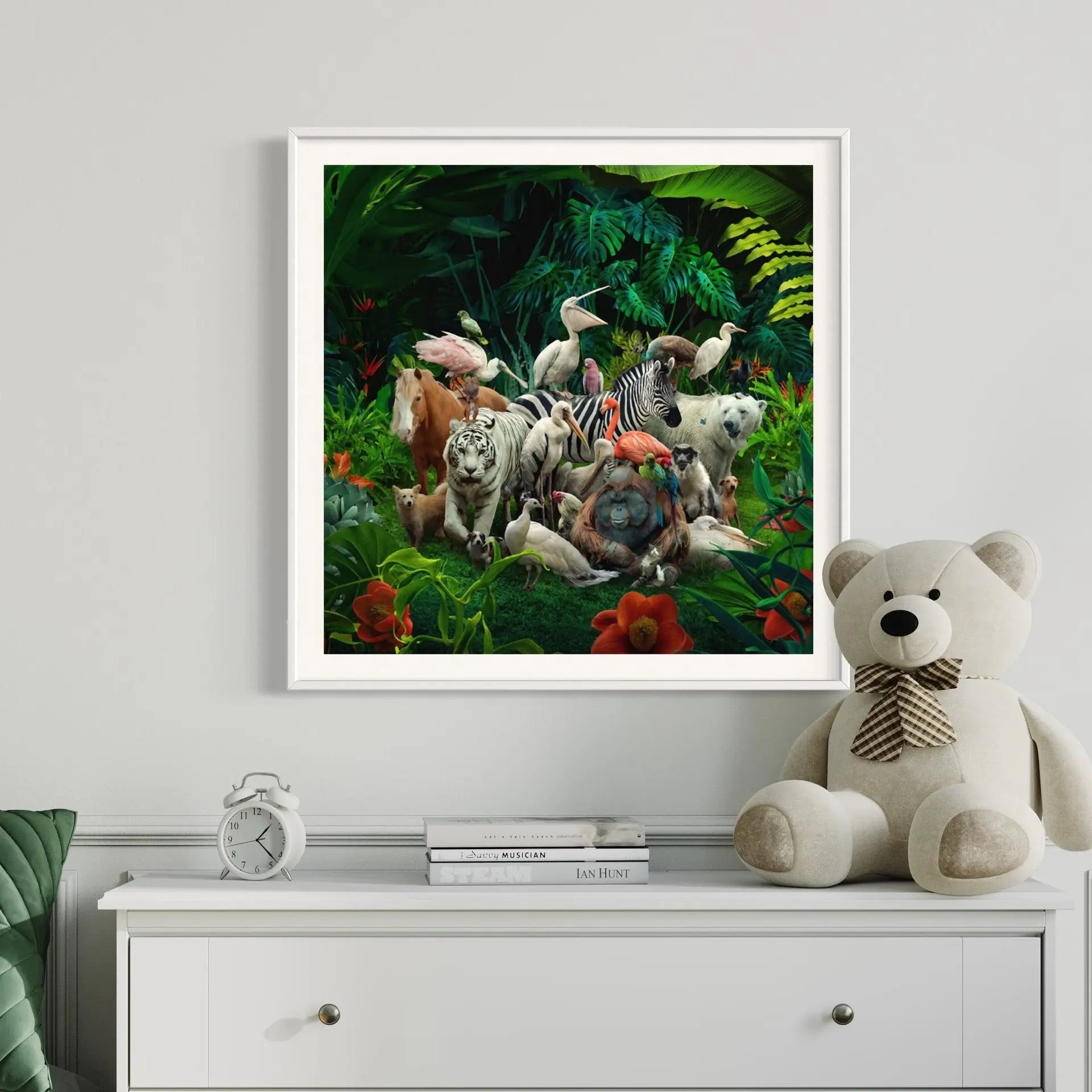Big Family in the Forest by Vizerskaya displayed in a modern living room interior