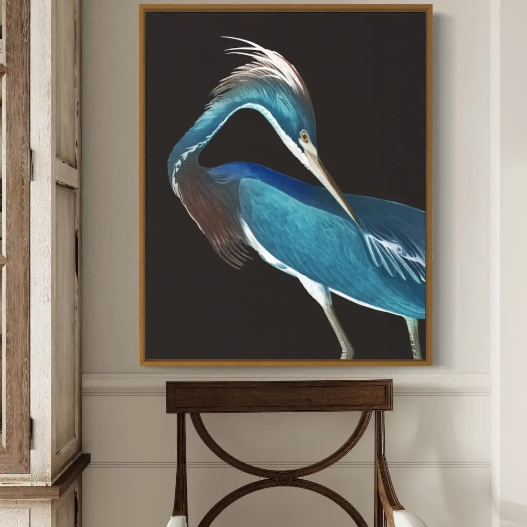 Blue Heron by Alejandro Franseschini featured in an elegant interior space