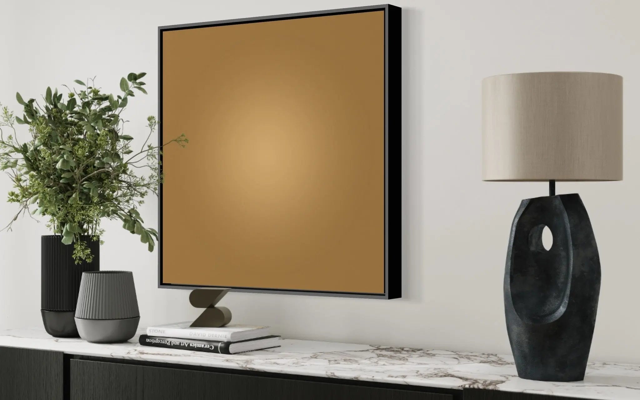 Caramel Halo by Alejandro Franseschini displayed in a modern living room interior