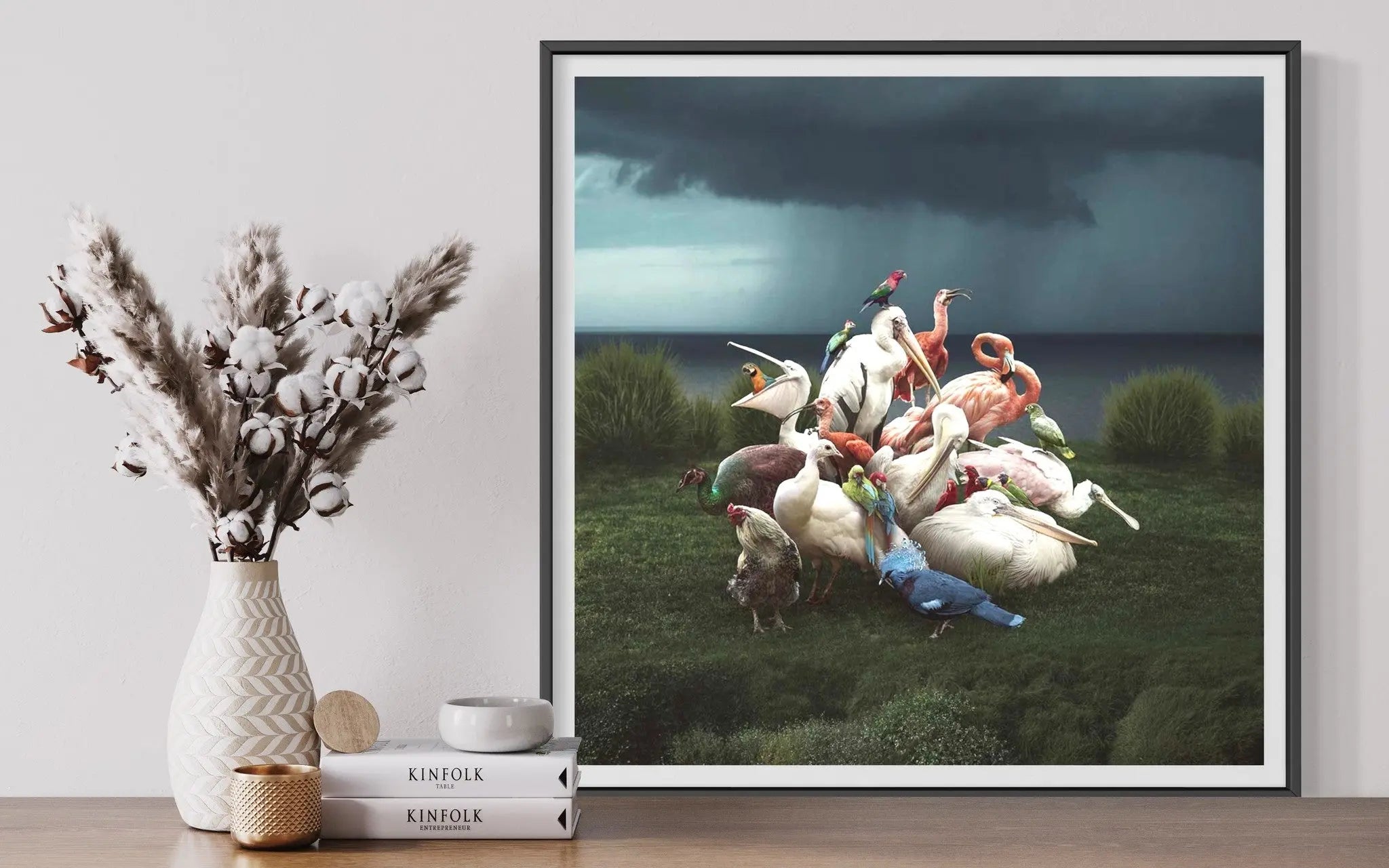 Portrait of Tropical Birds by Vizerskaya presented in a curated interior design