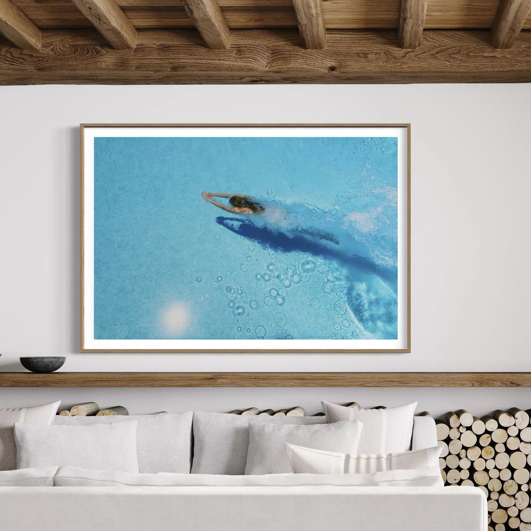 Woman Diving in Swimming Pool by Estend61 presented in a curated interior design