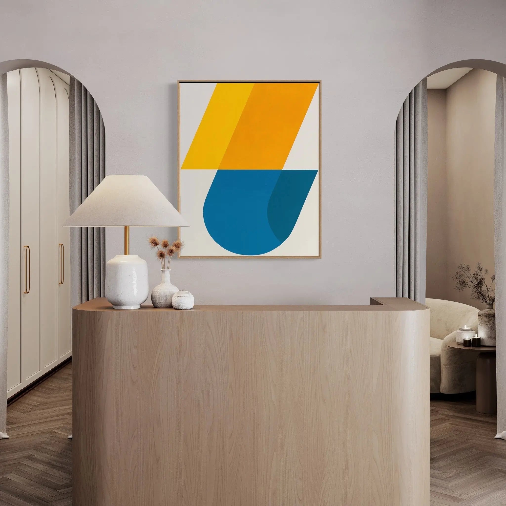 Broken Curve by Rodrigo Martin presented in a curated interior design