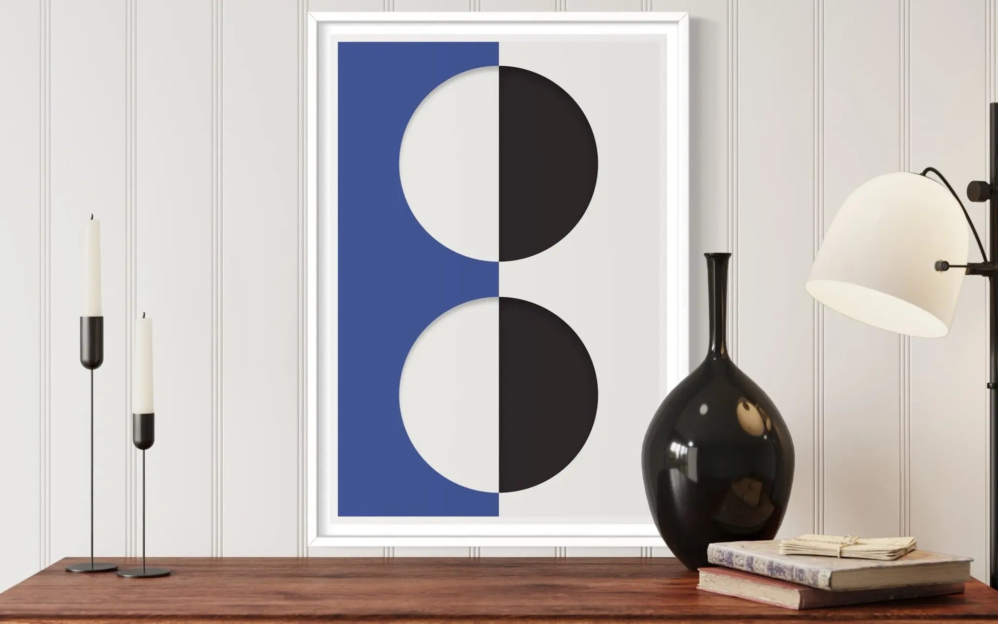 Blink Series With Blue by Francesco Alessandrini showcased in a designer room setting