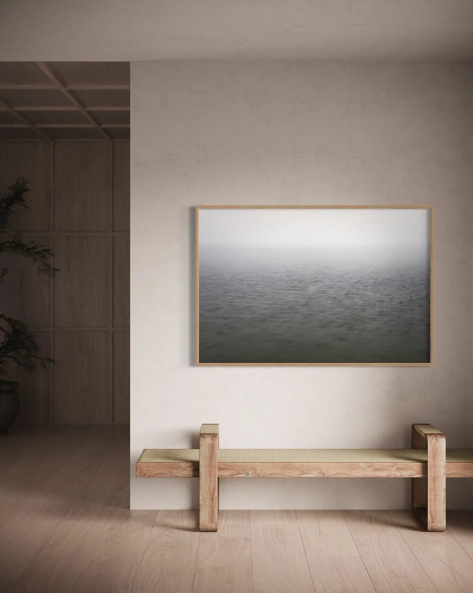 A Serene Seascape by David Hoefler showcased in a designer room setting