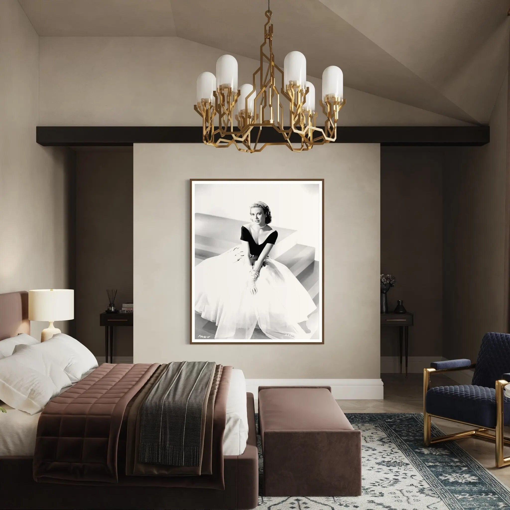 Grace Kelly in Rear Window by Bud Fraker shown in a minimalist home decor setting