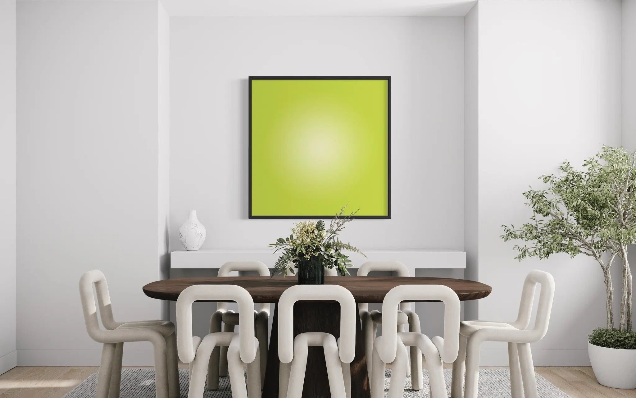 Chartreuse Halo by Alejandro Franseschini styled in a contemporary interior setting